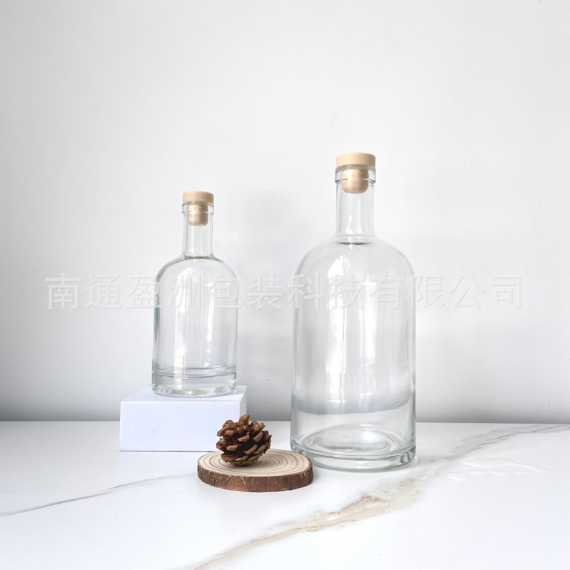 创意透明玻璃瓶高颈圆柱瓶子花瓶酒瓶空瓶子简约透明容器家居摆件