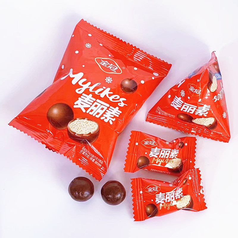 金冠麦丽素巧克力豆小包装小颗粒零食500g散装网红糖果喜糖年货