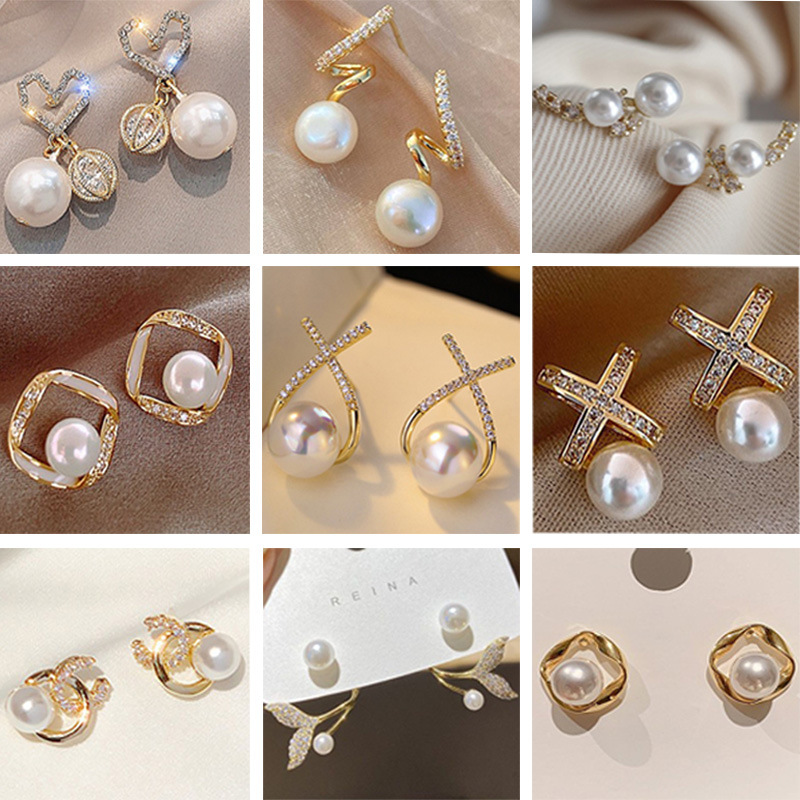 Ear Studs Earrings Pearl Earrings Elegant High Sense Niche High Quality Wholesale Jewelry Ornament New 925 Silver Needle