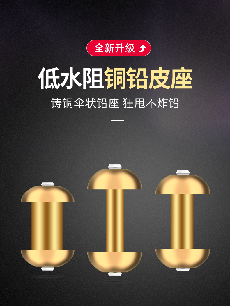 钓鱼铅皮座散装竞技双芯一体式大物铅皮坐防炸铅座金属跑铅用