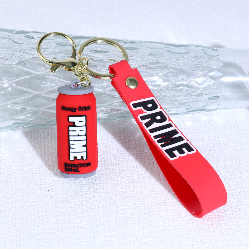 Creative Primedrink Beverage Bottle Keychain Pendant Silicone Bottle-Shaped Couple Bags Car Pendant Small Gift