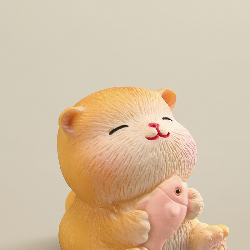 4款猫咪手办模型 卡通可爱萌宠小猫咪公仔玩具蛋糕微景观车载摆件