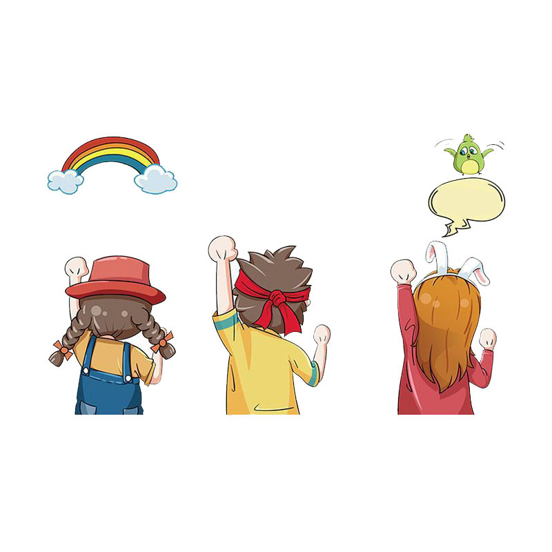 墙贴卡通励志人物贴加油努力爱自己教室宿舍书房装饰贴班级文化墙