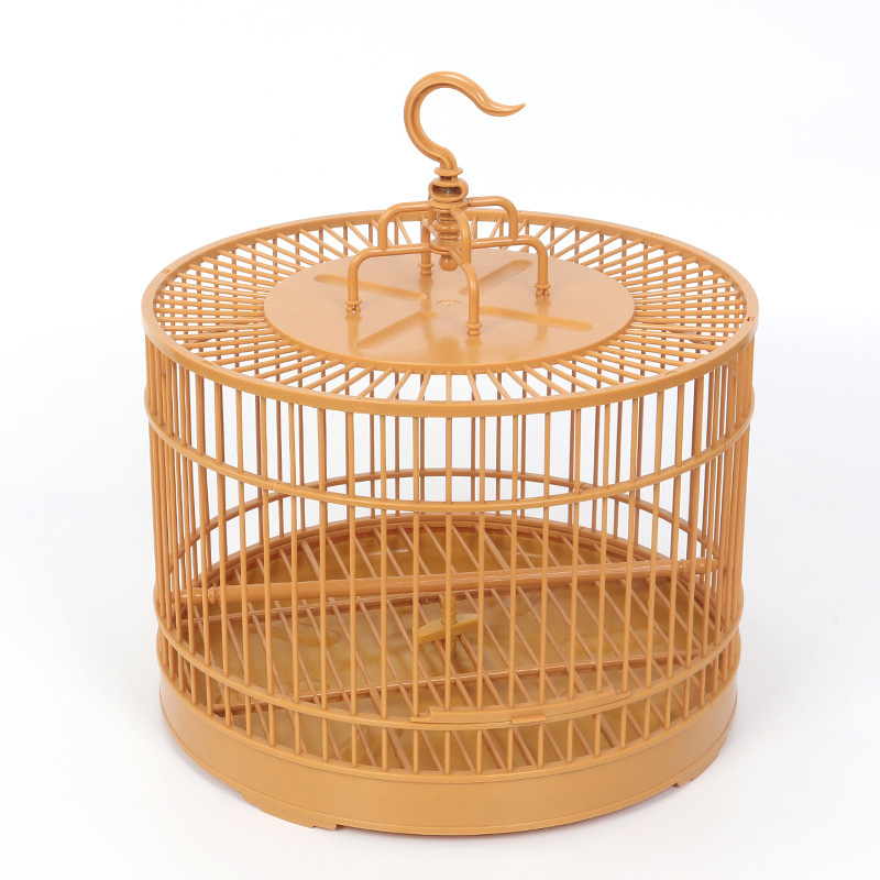 塑料塑钢玻璃钢丝鸟靛颏圆形鸟笼养笼小鸟饲养笼包邮带食碗 笼子