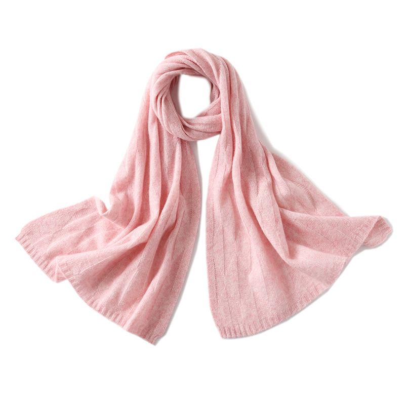 山羊绒围巾针织女秋冬新款毛线百搭两用镂空大披肩羊毛保暖围脖