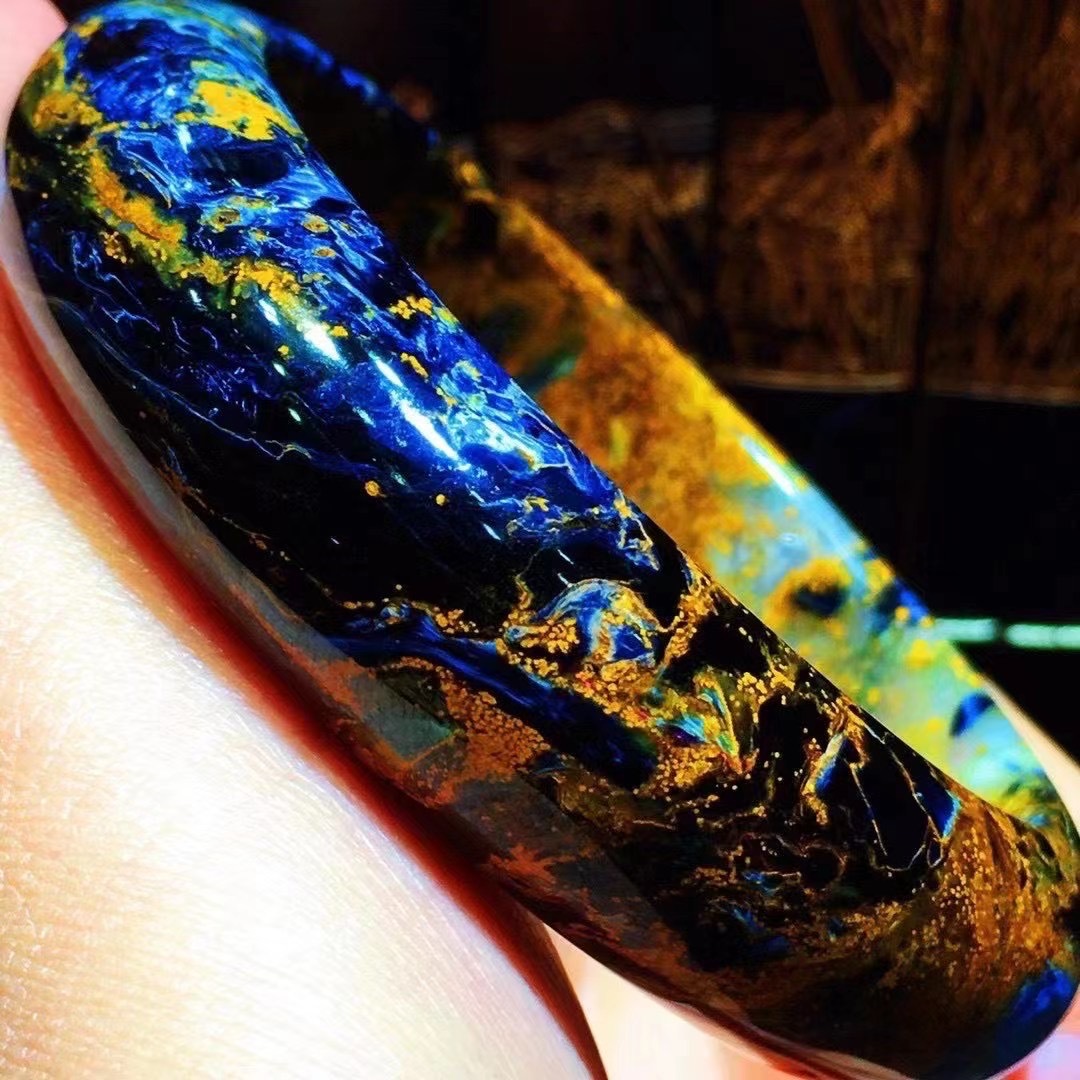 彼得石手镯猫眼效应强无矿坑表面光滑颜色漂亮54-62圈口