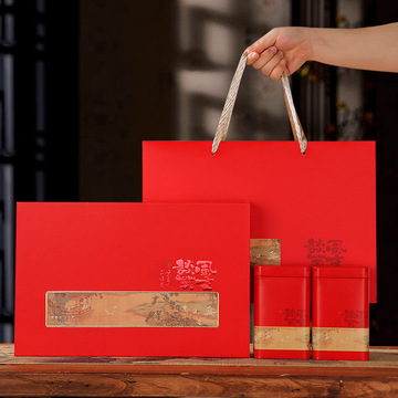 高档古树红茶包装盒空礼盒半斤装大红袍通用茶叶礼盒装空盒子批发