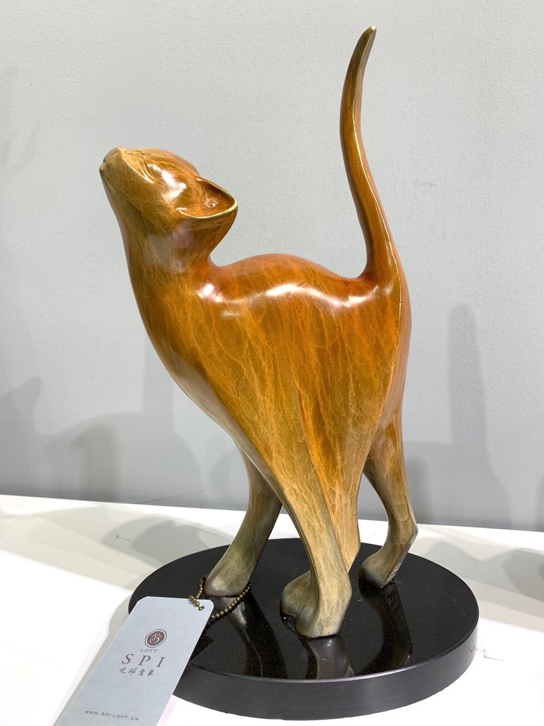 家居客厅书房展厅纯铜猫摆件摆设装饰品工艺术品咪猫换太子