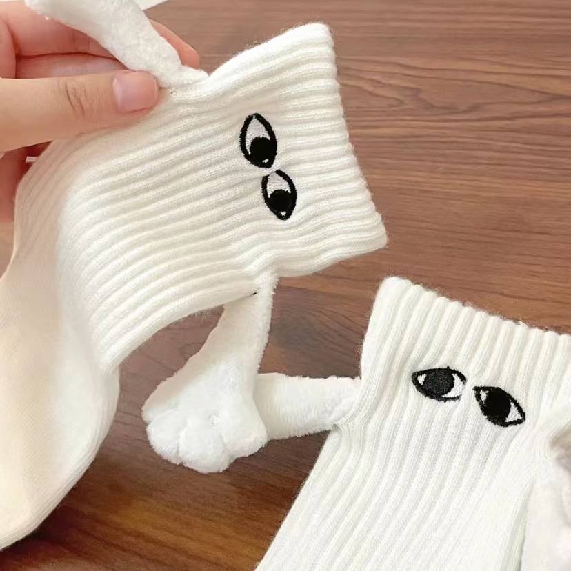 Xiaohongshu Best-Seller on Douyin Couple Magnetic Sports Socks Solid Color Personalized All-Match White Socks Tube Socks Lovers' Socks