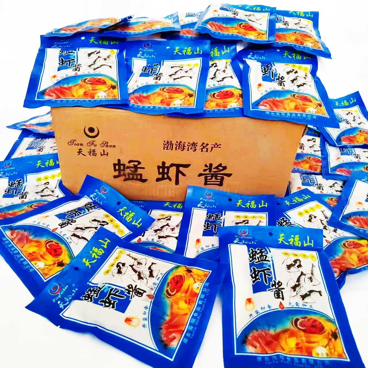 天福山蜢虾酱山东烟台特产虾酱即食蜢子虾酱拌面酱火锅底料酱100g