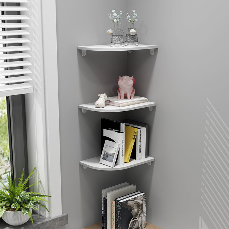 卫生间墙角置物架免打孔隔板厨房调料架免打孔墙壁挂墙上装饰架子