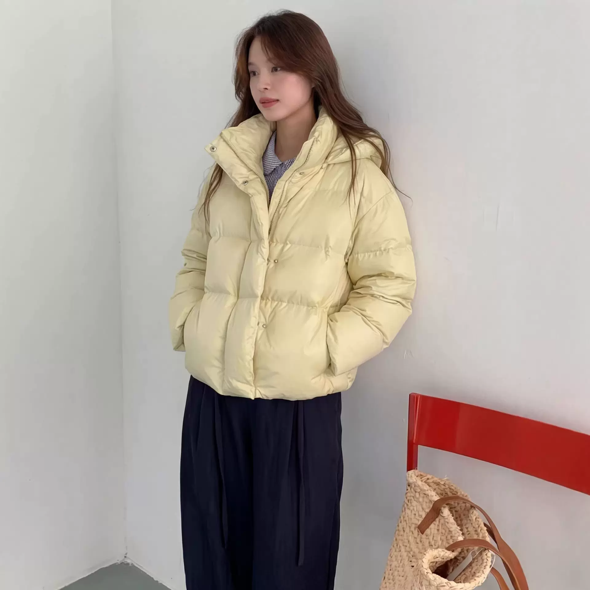 云感泡芙连帽羽绒服轻暖蓬松不臃肿百搭面包服女装秋冬