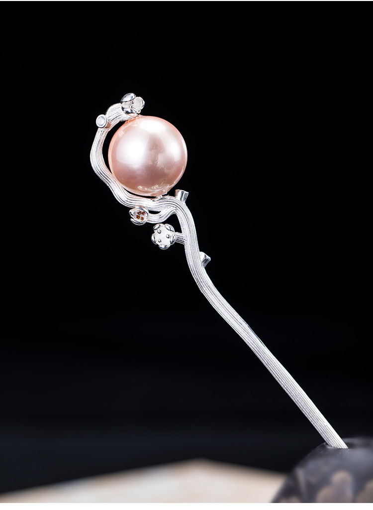 素十八新款925银唯美花朵发簪 女子古装汉服盘发头饰梅花发钗子