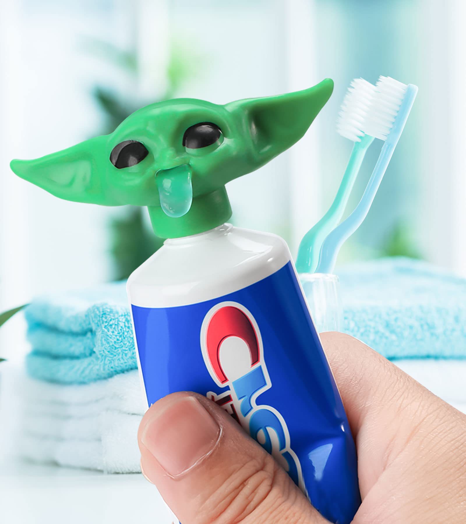 跨境玩具尤达宝宝挤牙膏器牙膏头 baby yoda toothpaste topper