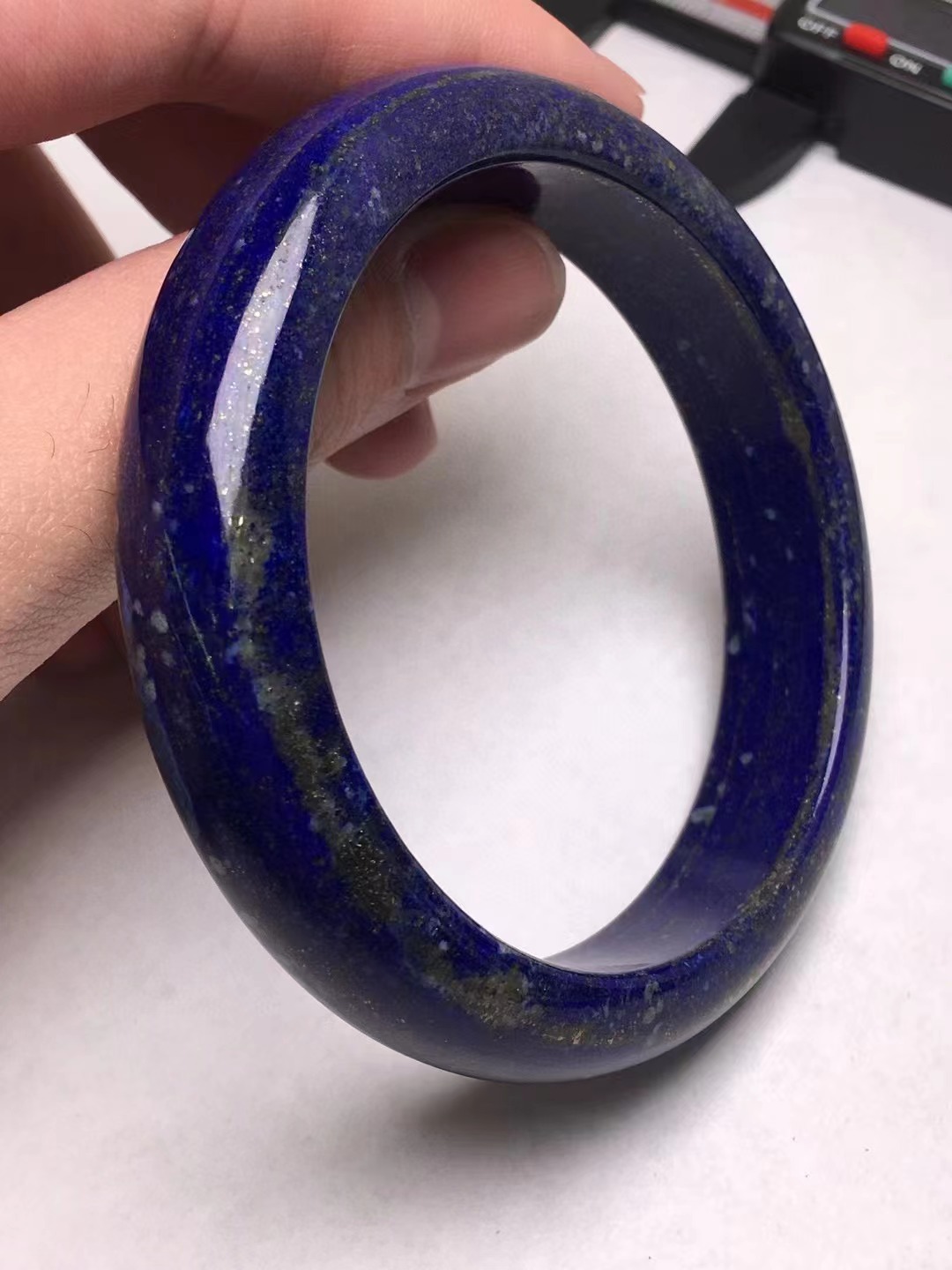 天然青金石手镯颜色如图帝王青金白油亮干净配饰干净豪展珠宝