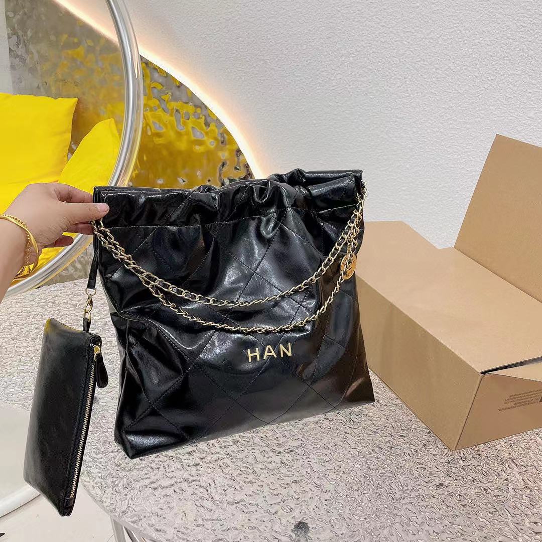 小香风大容量菱格垃圾袋包新款百搭通勤购物袋链条包高级感单肩包