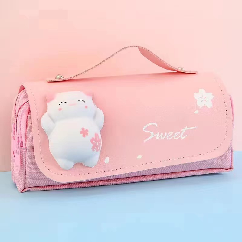 Cross-Border Wholesale Pencil Case Stationery Box Pencil Box Storage Cute Student Multi-Functional Large Capacity Men and Women Decompression