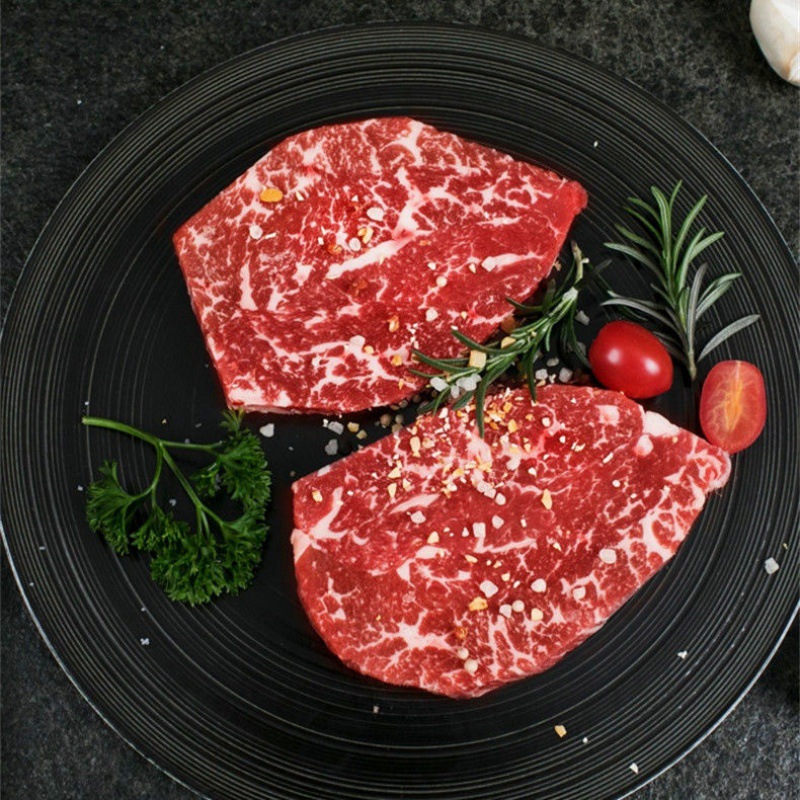 雪花牛肉清真原切纯干块块带纹适合煎烤火锅现货厂家批发工厂批发