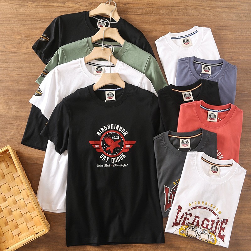 1688 Stall Supply Foreign Trade Menswear T-shirt Summer Large Size Cotton Men's Short Sleeve 5 Yuan T-shirt Men's Clothing Wholesale