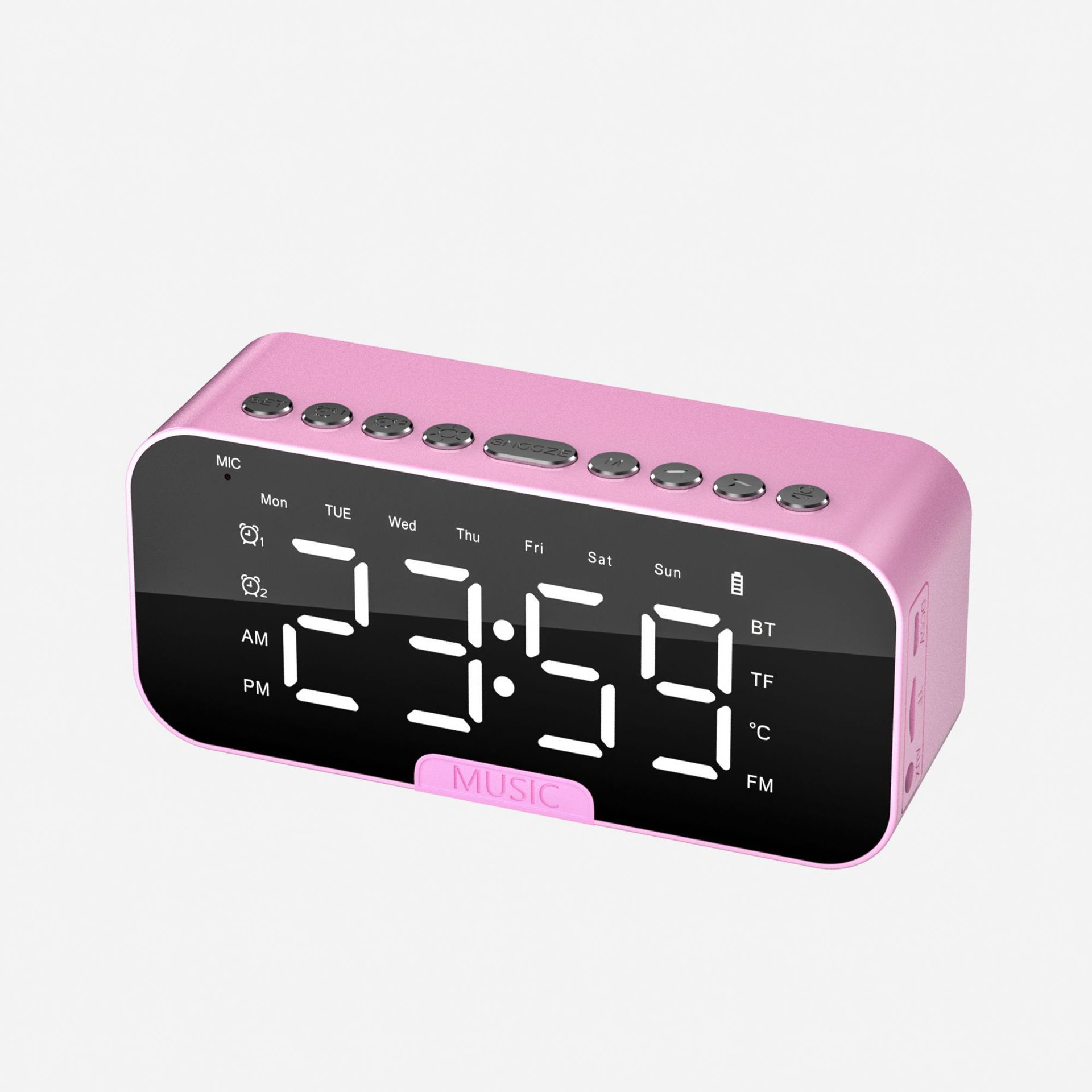 Private Model Bluetooth Speaker P6 Clock Alarm Clock Audio Desktop Gift Card Smart Voice Speaker Factory Direct Sales