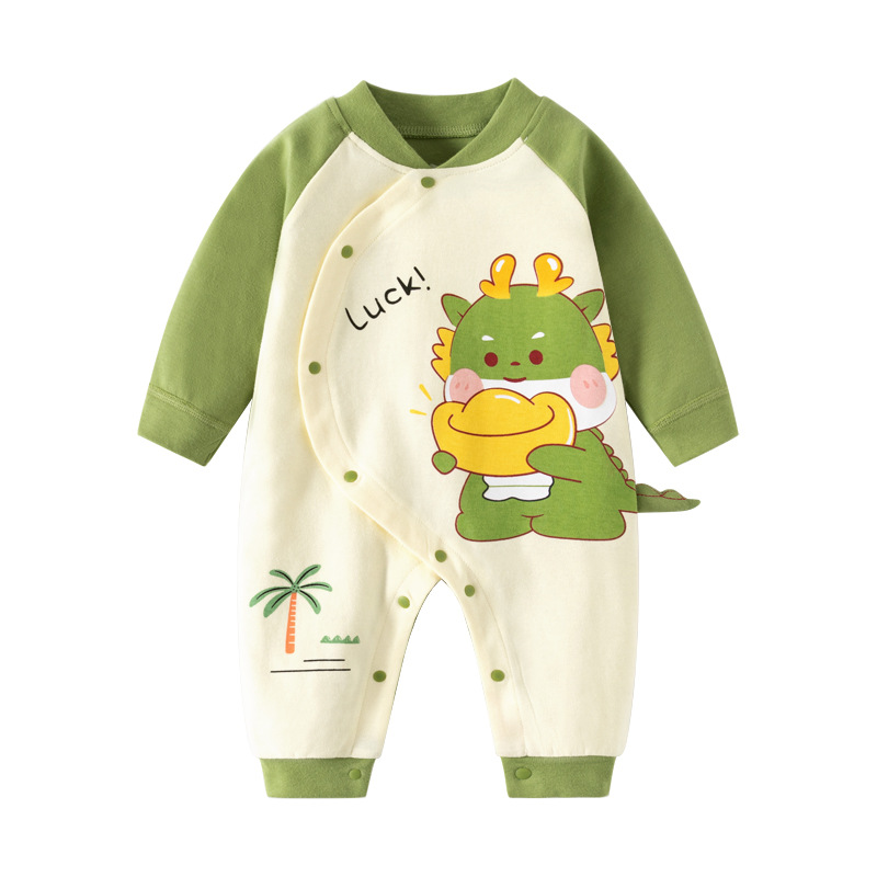 Yo-Yo Fruit Manufacturers Direct Sales Dragon Year Infant Jumpsuit Spring and Autumn Newborn Baby Romper Spring One-Piece Delivery Baby Clothes