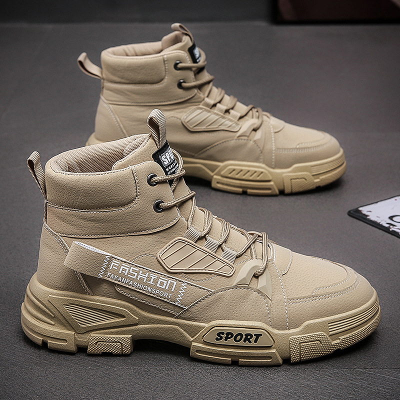 casual shoe 2023 Autumn New Outdoor Casual Worker Boot Trendy Men's Shoes Fashion Leather Boots British High-Top Men's Boots