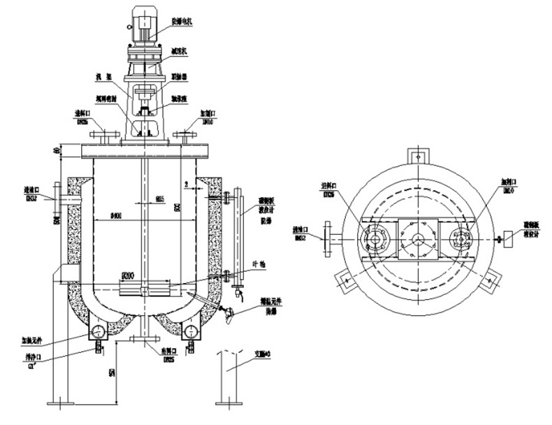 液体搅拌罐内部结构图图片