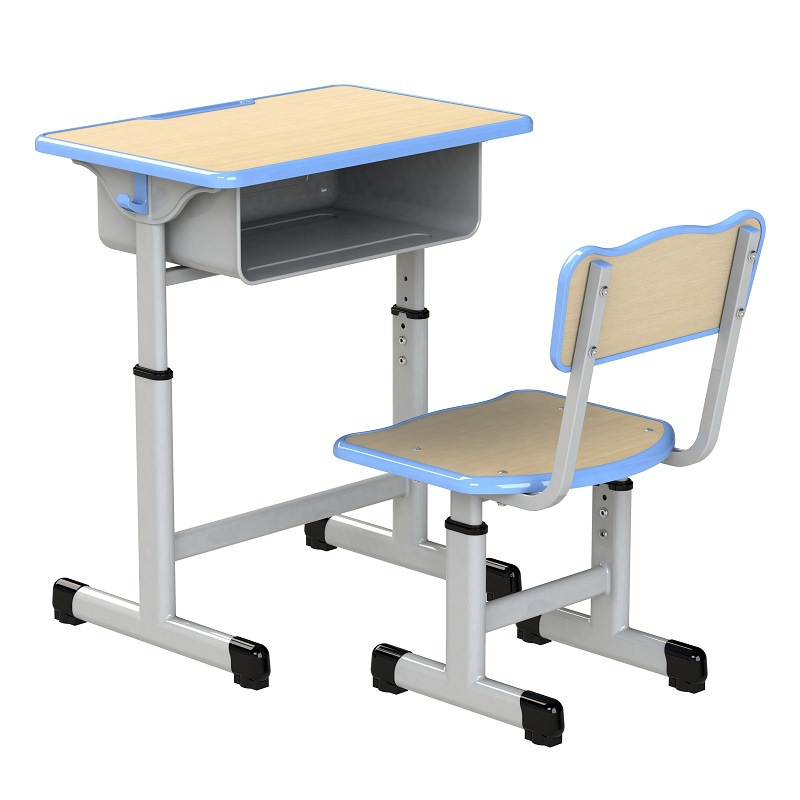 中小学学生课桌椅 教室用培训班单人课桌可升降课桌椅厂家直供