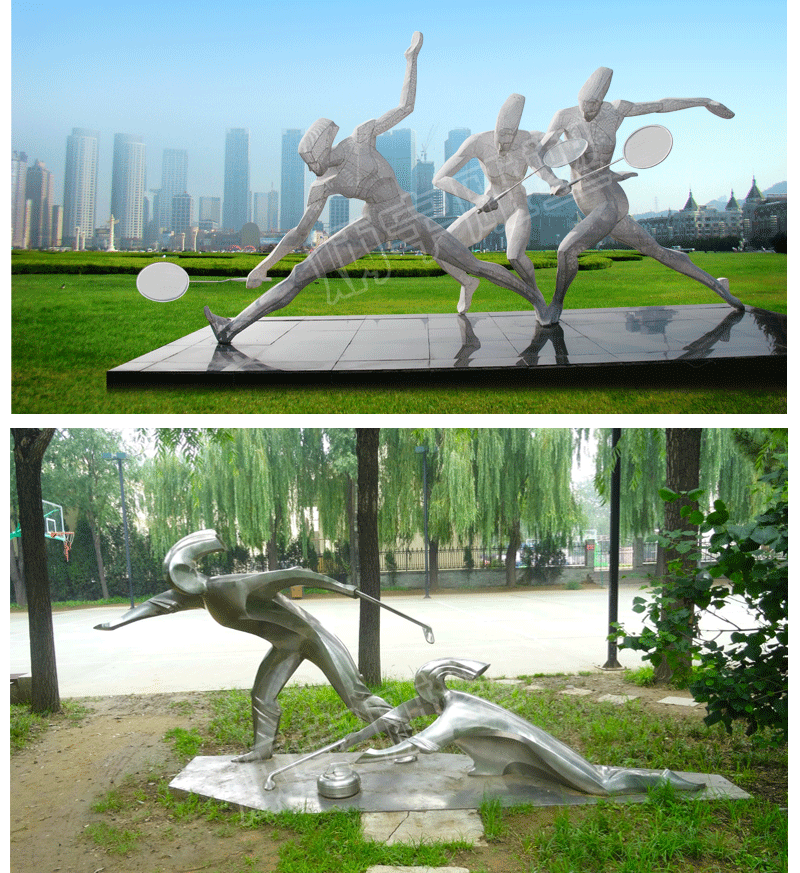 跨栏人物不锈钢雕塑定制体育广场运动主题抽象跑步景观小品雕塑