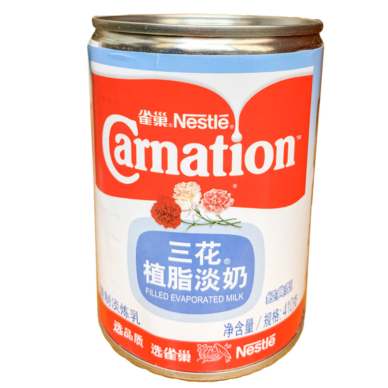 新包装雀巢三花植脂淡奶 淡炼乳奶茶西点刨冰 410克/瓶奶茶店商用