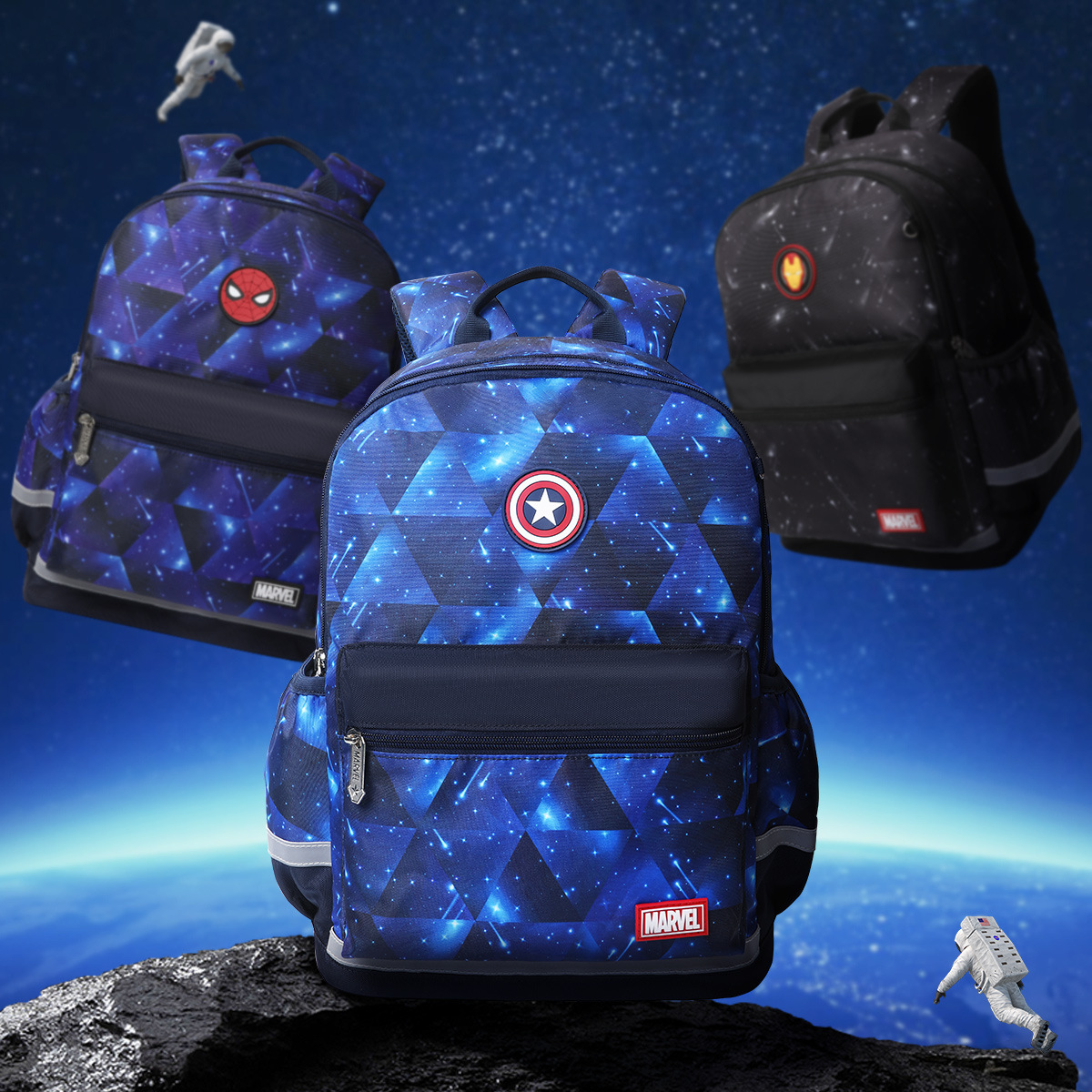 Disney Marvel Capacity 3-6 Grade Primary School Student Geometric Starry Sky Children's Schoolbag Good-looking Big Schoolbag Wholesale