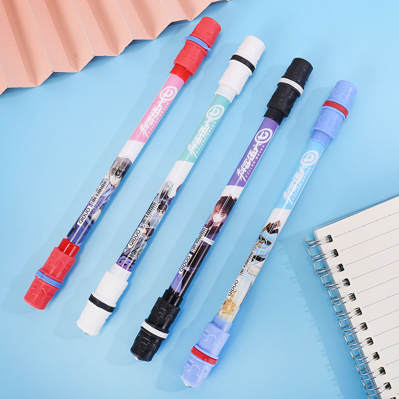 创意卡通动漫刺客转转笔专用笔学生个性转笔减压礼品笔签字笔批发