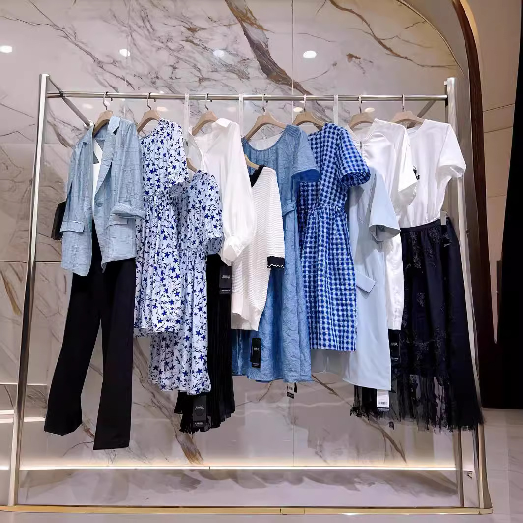 海青蓝夏季牌折扣女装连衣裙尾单清货批发剪标衣服中高端服装货源