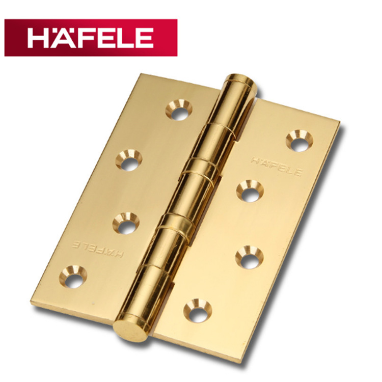 德国海福乐hafele房门铰链轴承4寸折页全铜木门pvd金色加厚合页