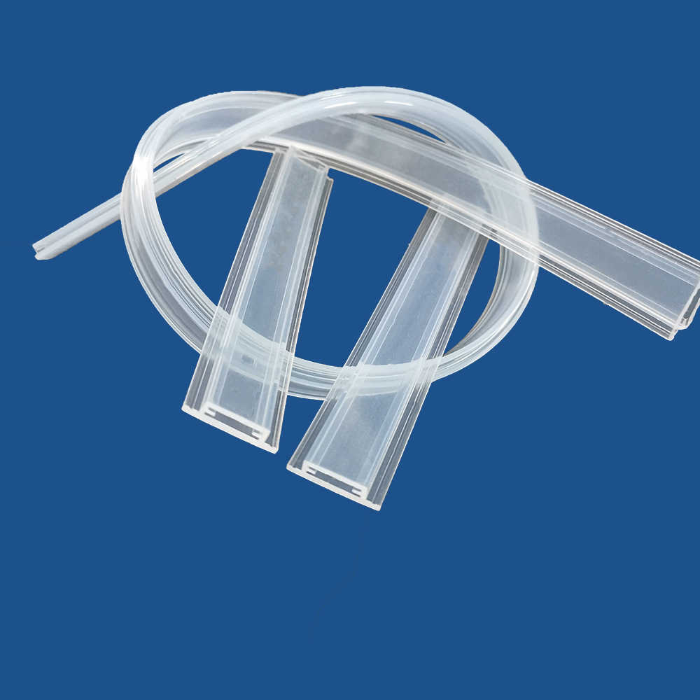 厂家定制缝线款硅胶套管led5宽带线高透硅胶异形管软灯带套管批发