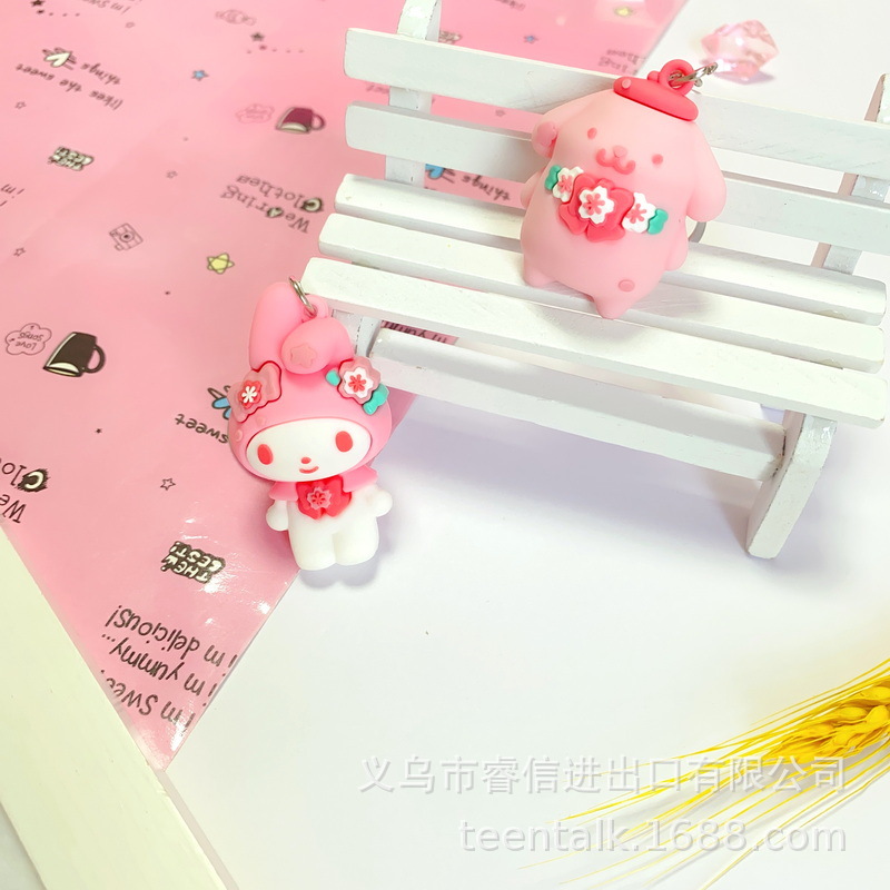 5236# Creative Cherry Blossom Famous Creative Series Doll Keychain Clow M Cinnamoroll Babycinnamoroll Melody Doll Small Gift