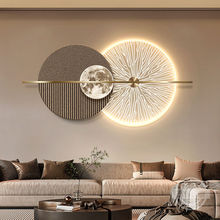 现代轻奢客厅装饰画极简抽象沙发背景墙挂画高级感大气立体壁饰灯