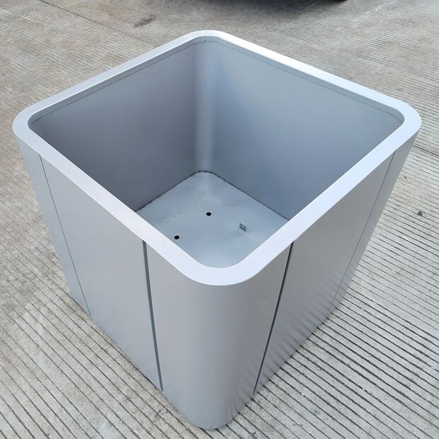 不锈钢花箱花园种植池小区树池定制花钵方形树箱铁艺户外花箱花钵