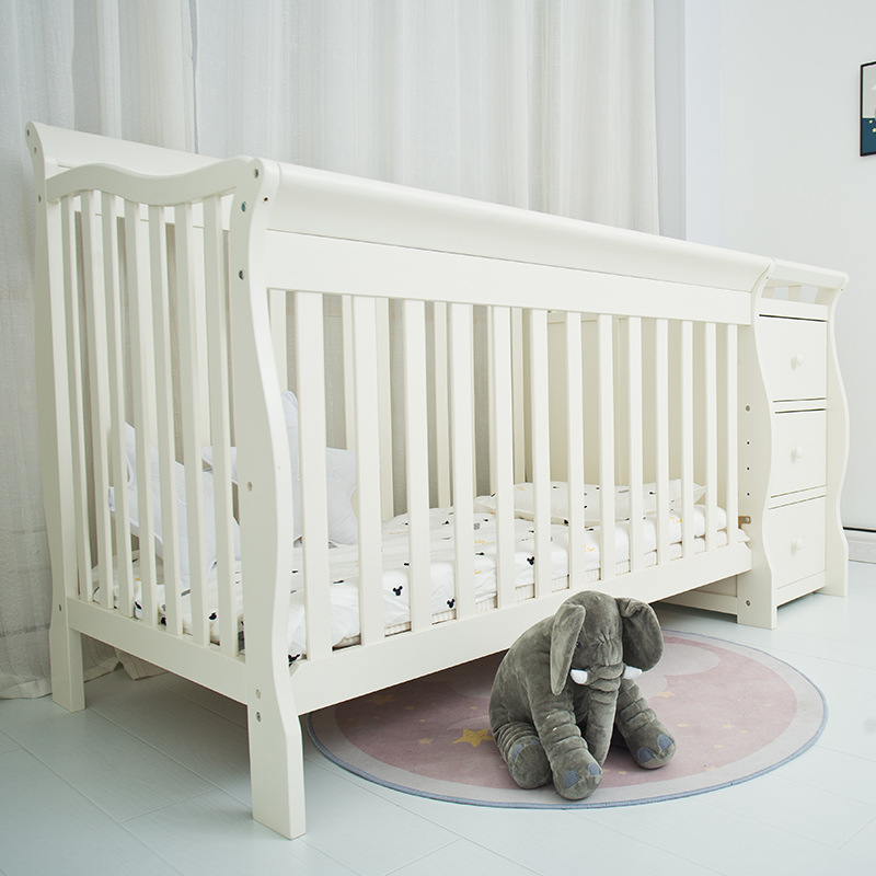 新款宝宝婴儿床风格宝宝床带抽屉新生儿小床厂家批发