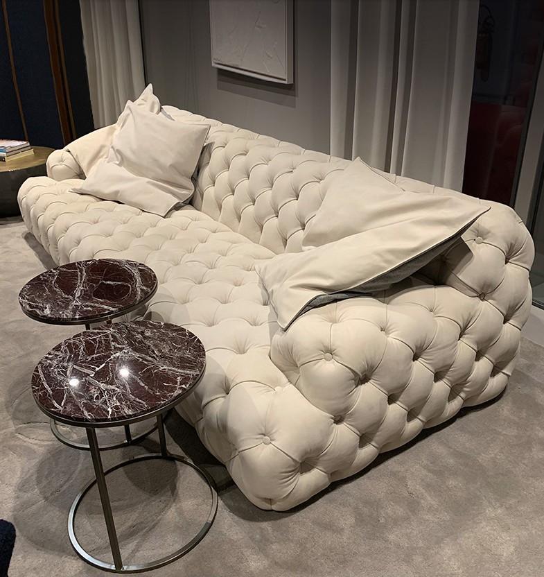 意大利baxter拉扣轻奢沙发法式简约客厅意式极简磨砂真皮网红沙发