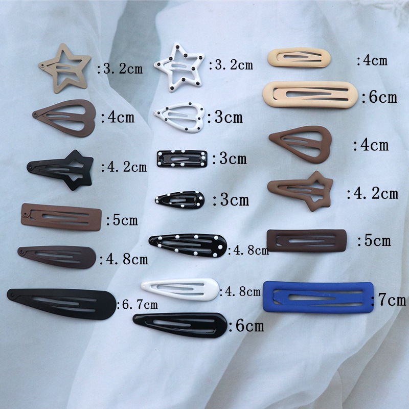Europe and America Cross Border Milk Brown Metal BB Clip Paint Side Clip Bangs Cropped Hair Clip Simple Hair Accessories Headdress Suit