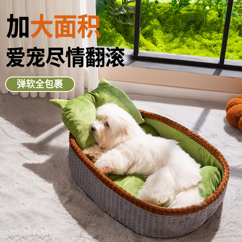 批发冬季狗窝四季通用高颜值可拆卸宠物大型犬猫窝狗狗床垫子保暖