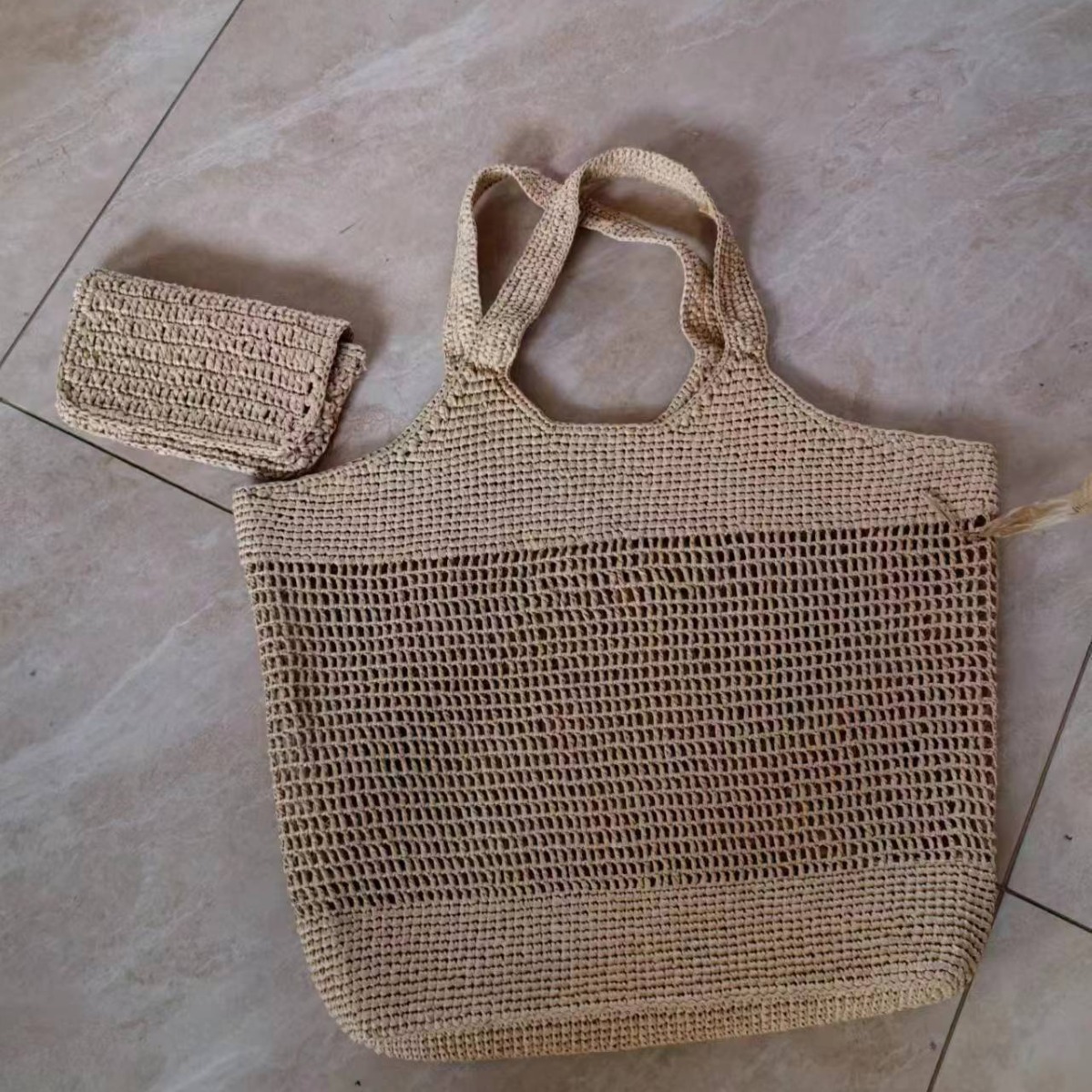 现货2024夏季新款简约网兜包一件代发手工钩织包夏季镂空子手提包