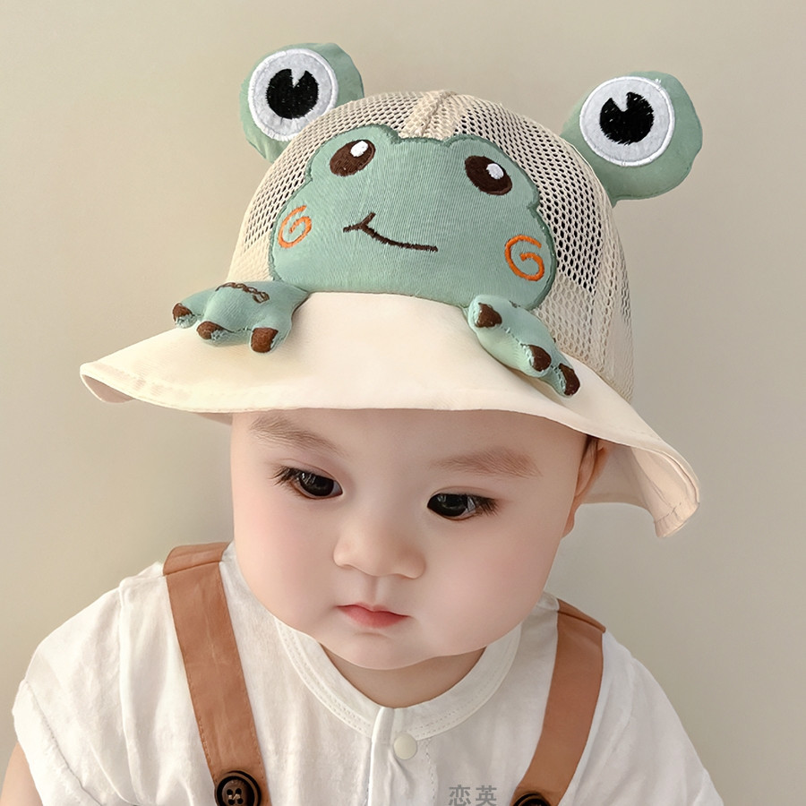 children fisherman hat boys and girls cute super cute frog sun hat children‘s cartoon spring and autumn thin basin hat