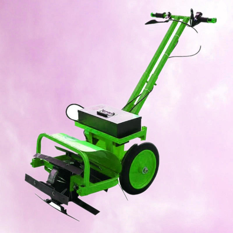 家用手推式可装电瓶电动除草机 农田果园用电锄头小型除草机