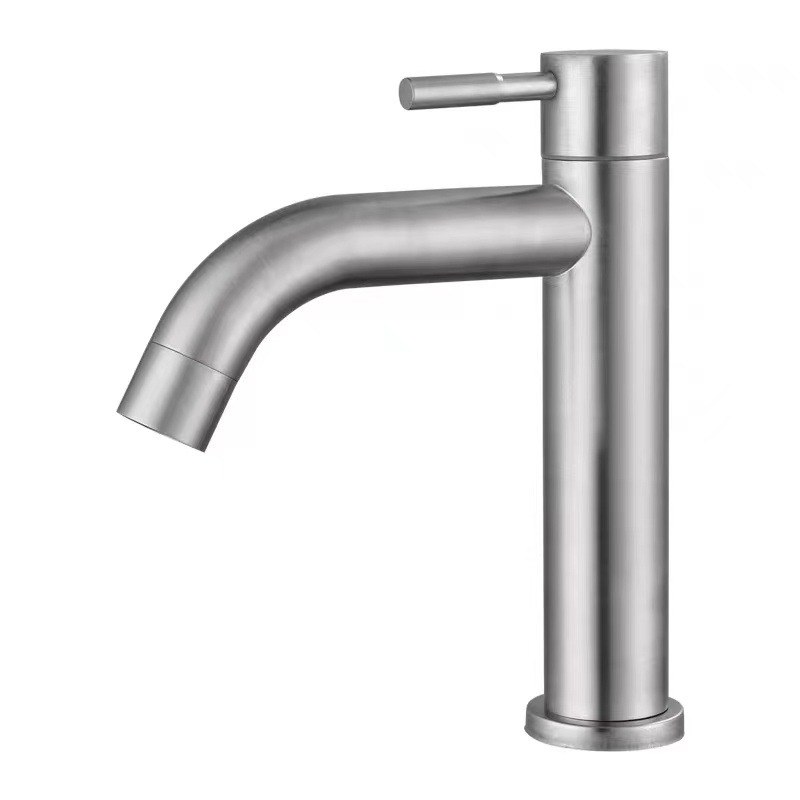 Foreign Trade 304 Stainless Steel Basin Single Cold Faucet Hand Washing Washbasin Inter-Platform Basin Balcony Bathroom Faucet Water Tap