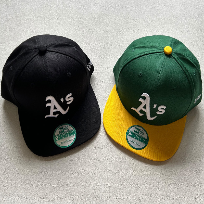 跨境专供运动家队棒球帽男女刺绣平沿帽球队嘻哈遮阳帽子外贸批发