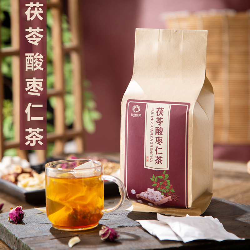 茯苓酸枣仁茶 包邮150g酸枣仁百合茯苓茶 非助安非神睡失非眠茶
