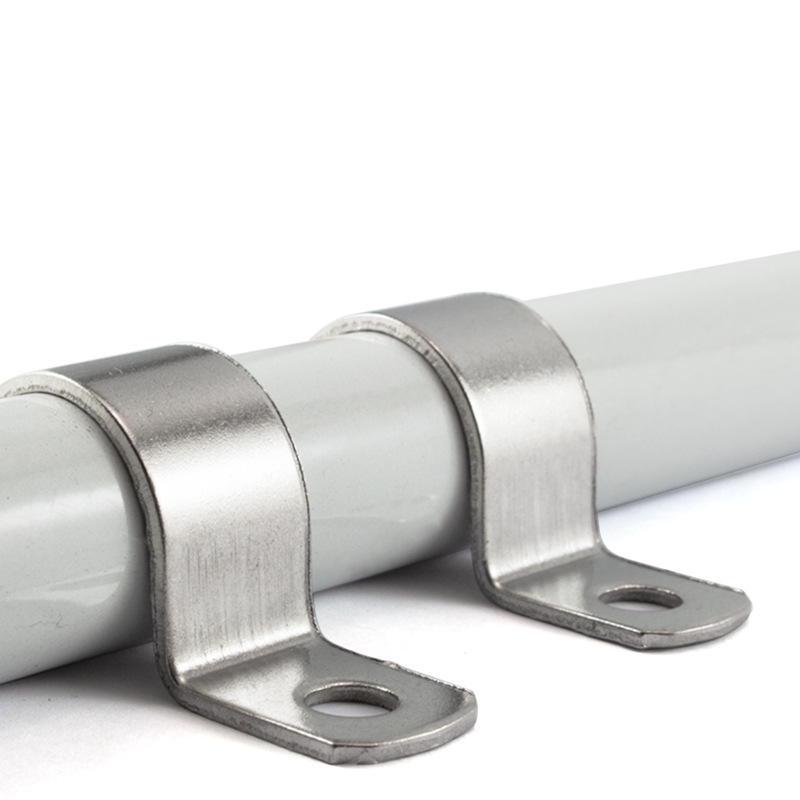 加厚304不锈钢管卡单边骑马卡欧姆卡马鞍卡u型固定卡子水管卡箍