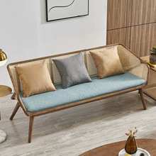 组合小户型白蜡木藤沙发极简成人北欧日式民宿客厅l形进口东南亚